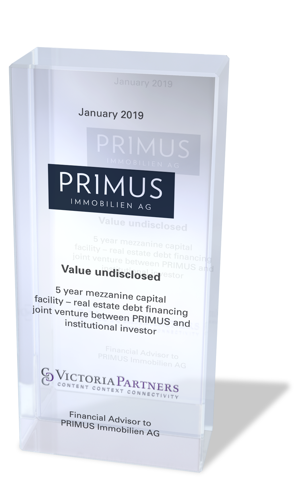 VICTORIAPARTNERS - Financial Advisor to PRIMUS Immobilien AG - January 2019